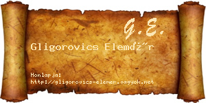Gligorovics Elemér névjegykártya