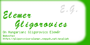 elemer gligorovics business card