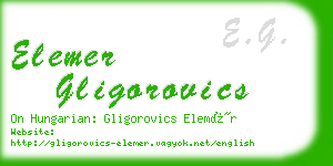 elemer gligorovics business card